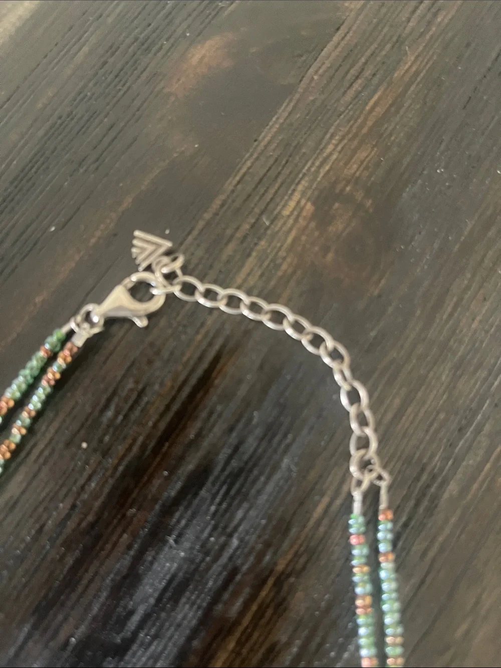 Silpada Multi-Strand Green and Brown Beaded Necklace -